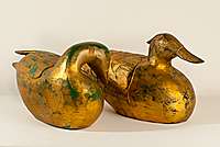 Blattgold-Holz-Enten: ohne Titel